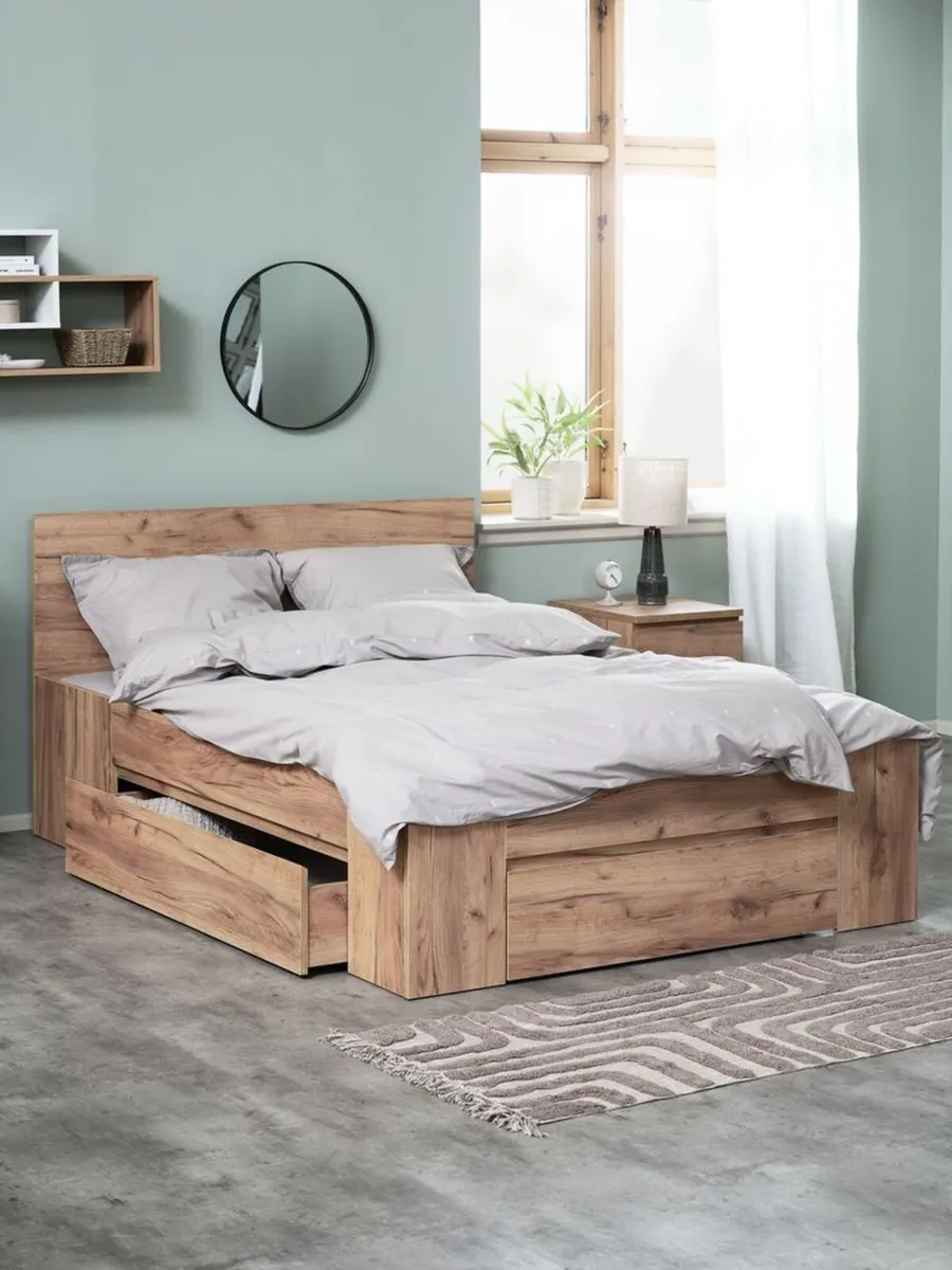 JYSK Euro double bed frame with drawers & base - Image 3