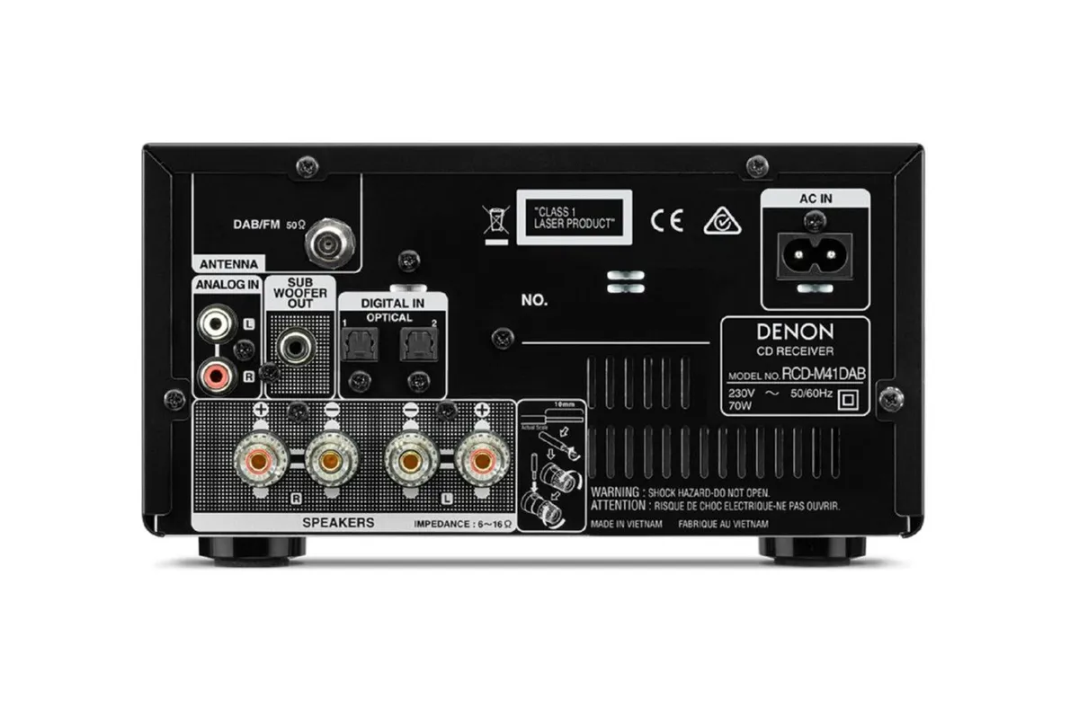 Denon DM41 Dab Black + Speakers + stands AS NEW - Image 3