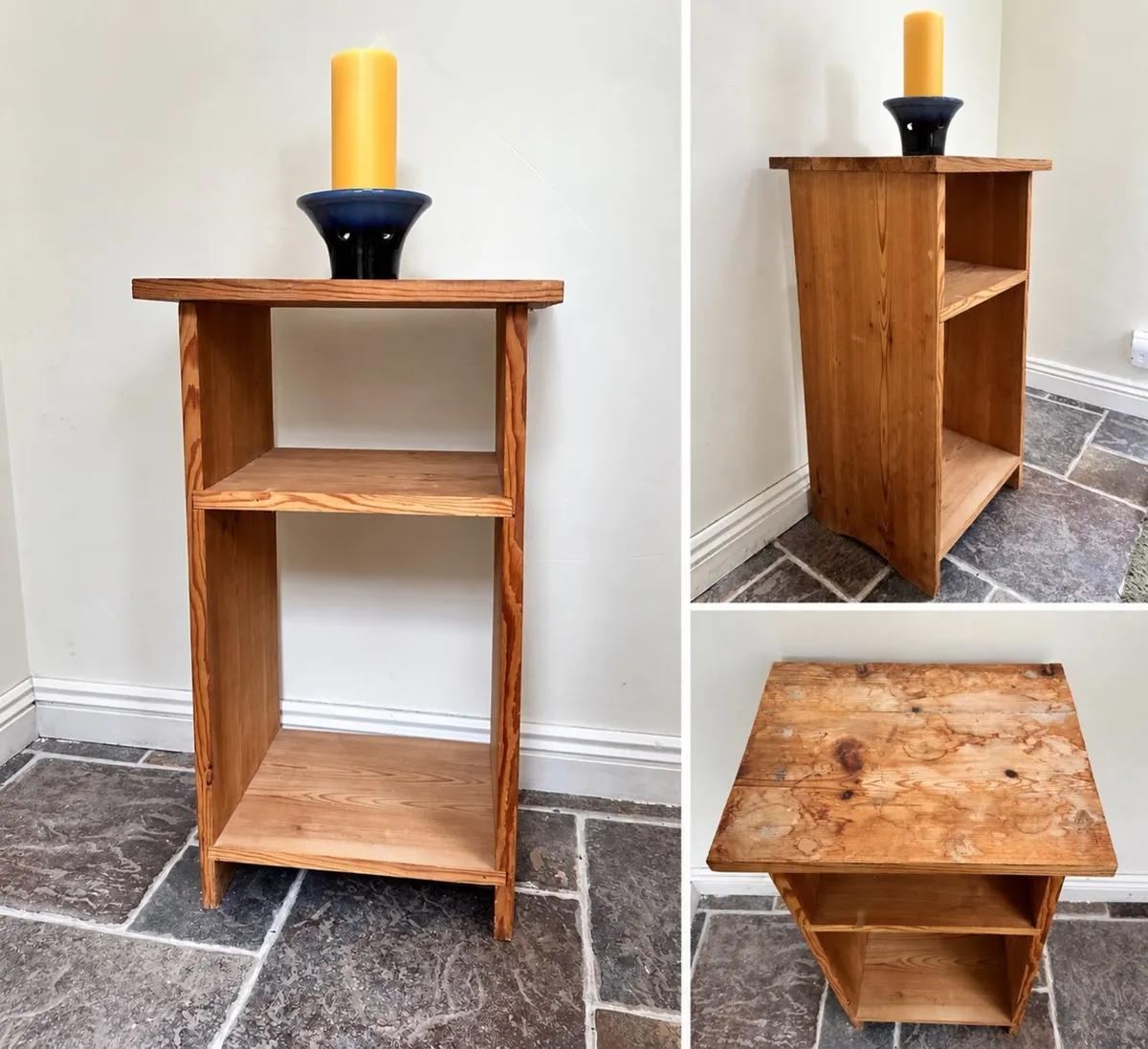 Solid Pine Side Table / Small Bookcase - Image 1