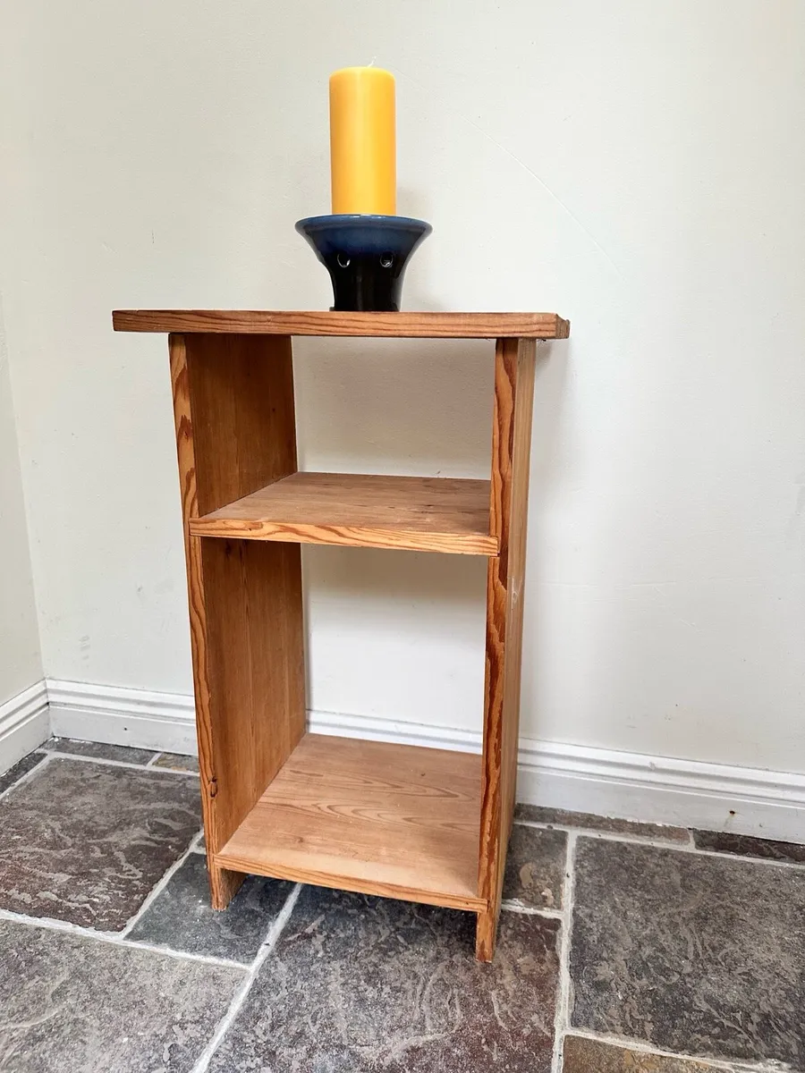 Solid Pine Side Table / Small Bookcase - Image 2