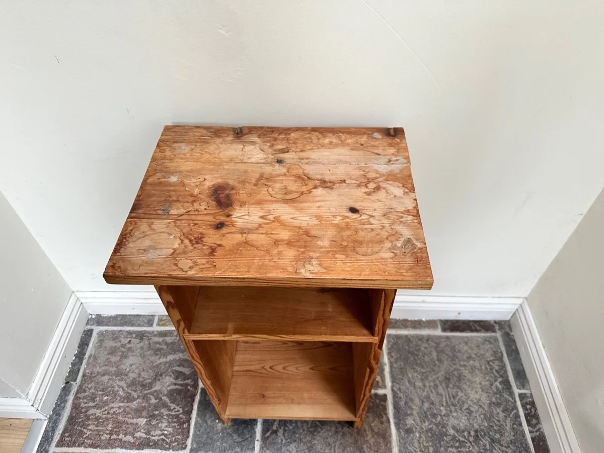 Solid Pine Side Table / Small Bookcase - Image 4
