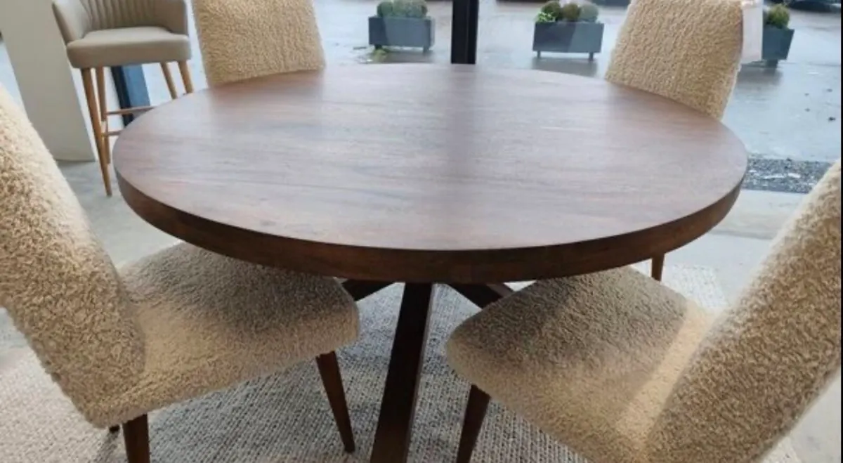 Round Dining Table, Ex Display Like New - Image 1