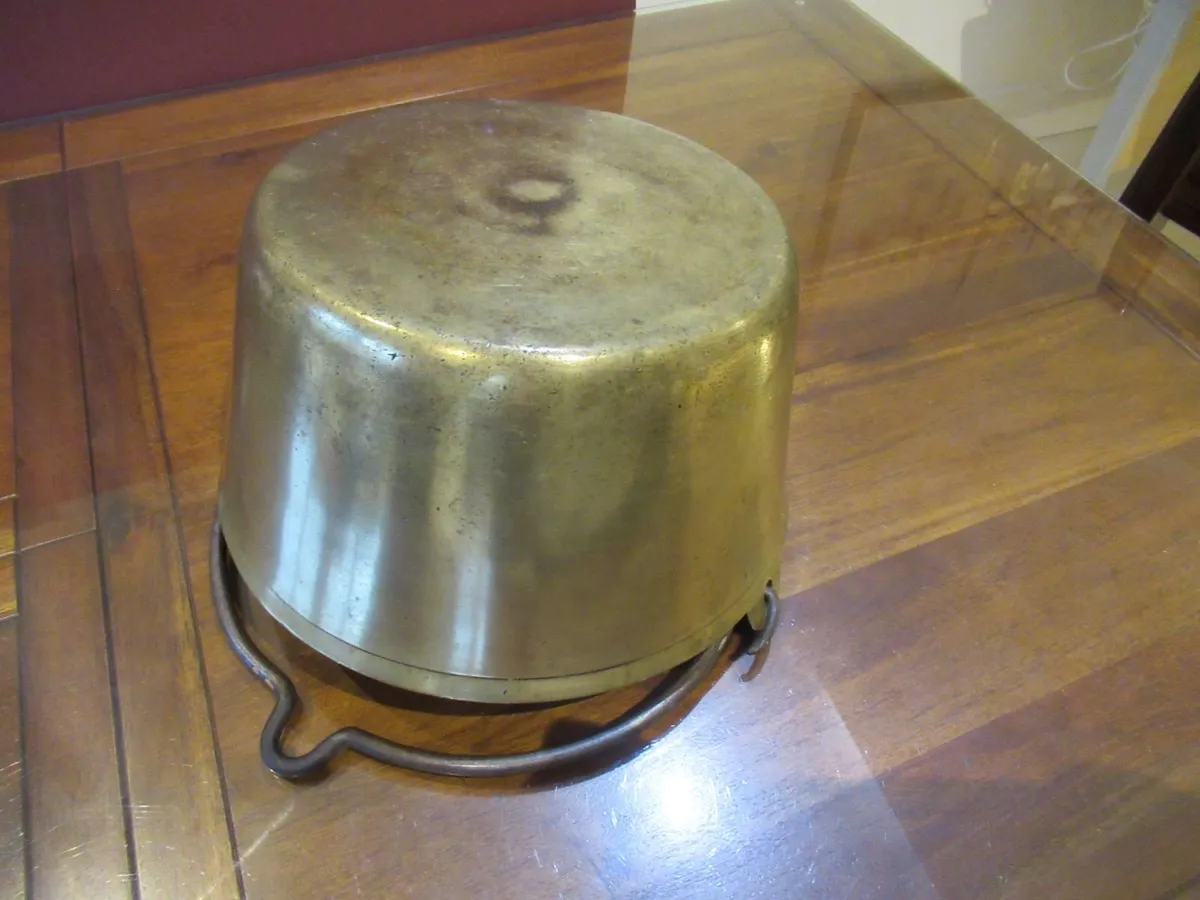 antique vintage cauldron pot brass cottage rustic - Image 4