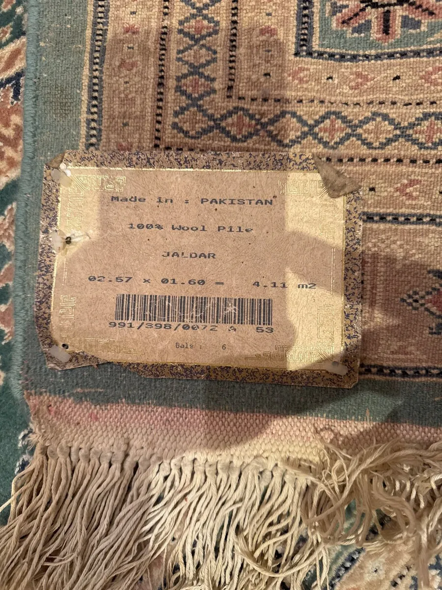 100% Wool Pakistani Jaldar Rug Vintage - Image 2