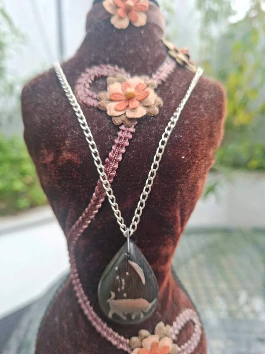 Handmade Sterling Silver & Ebony Pendant Chain - Image 3