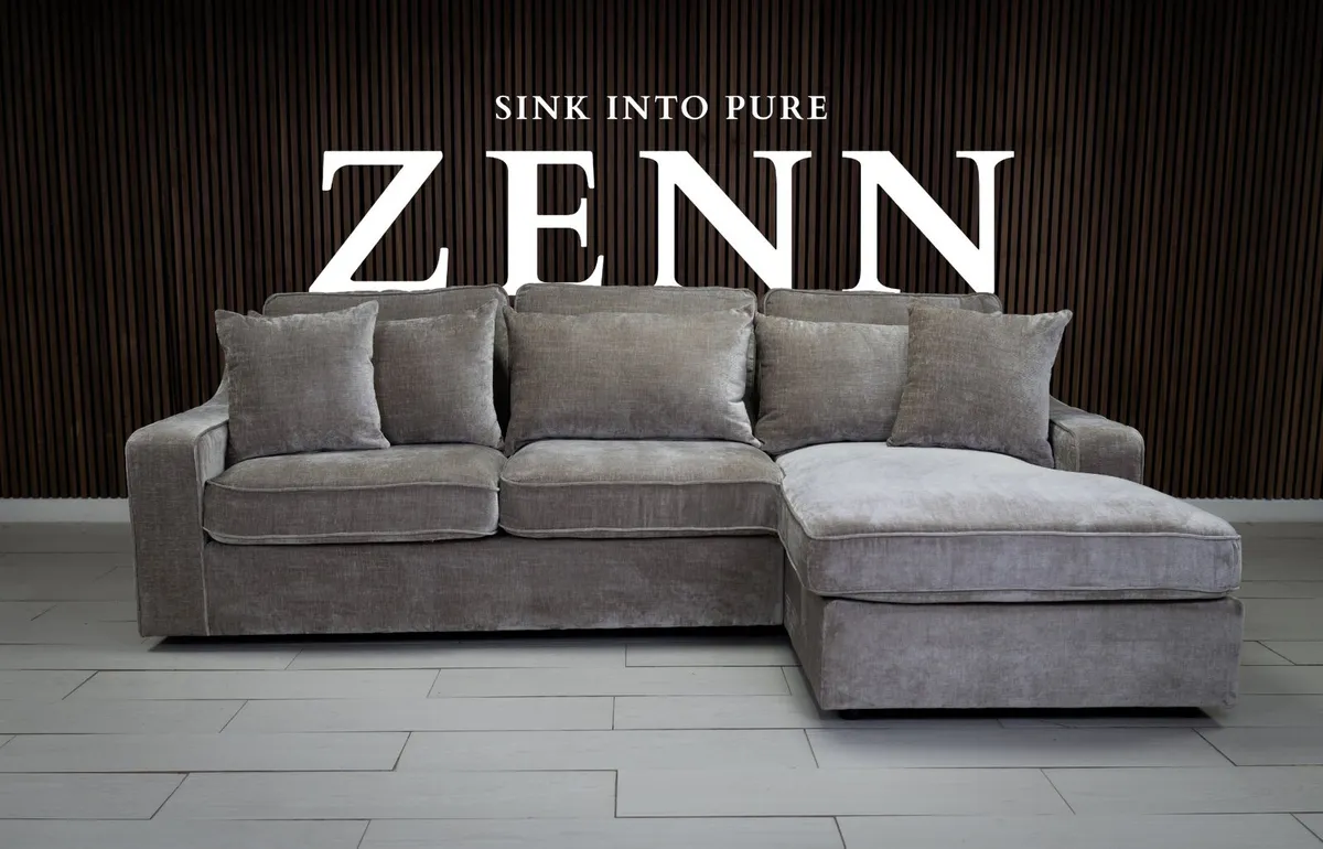 Zenn L-Shaped Chaise Fullback Cushions Sofa - Image 3