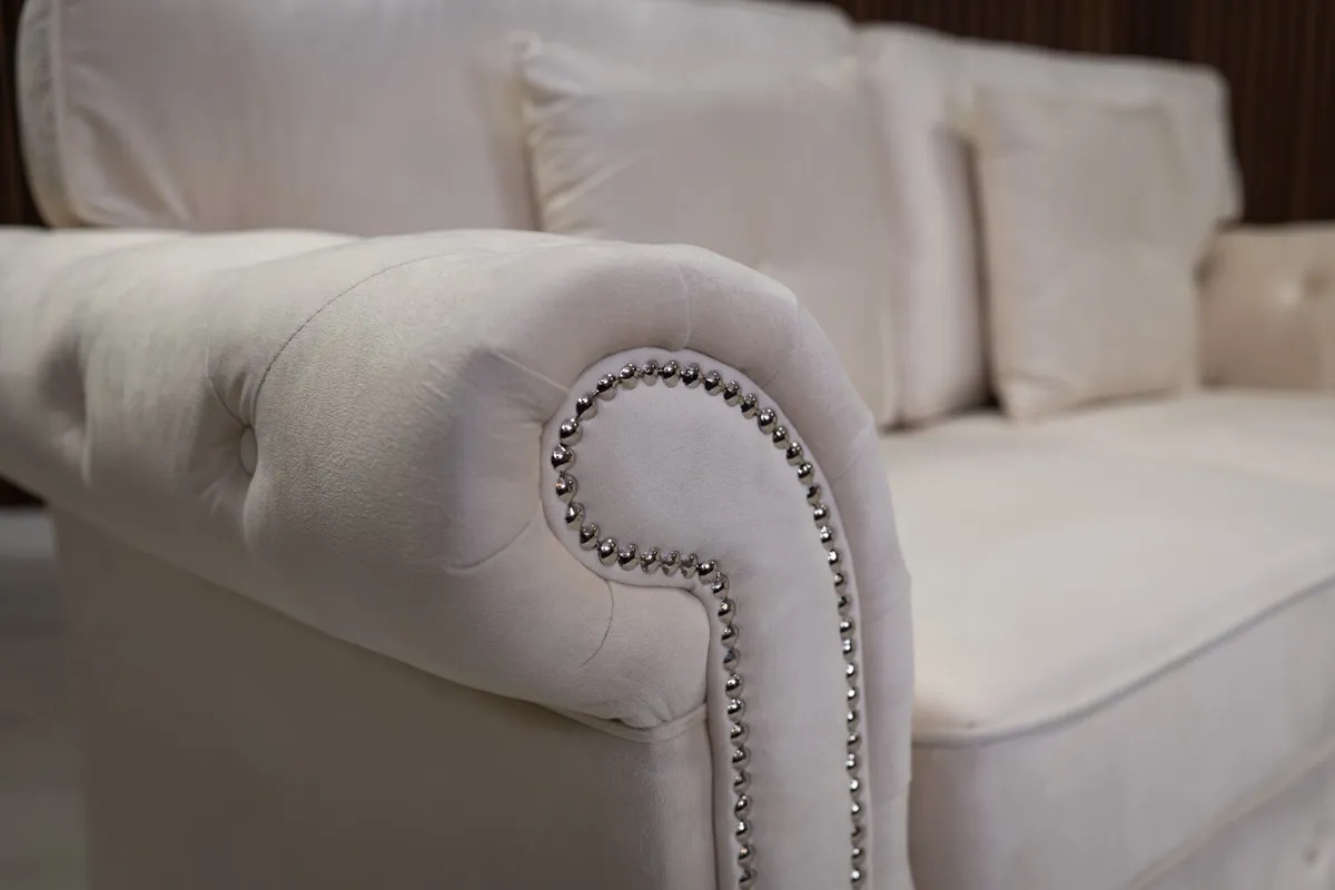 Olympia Cream 3+2 Fullback Cushions Sofa Set - Image 4