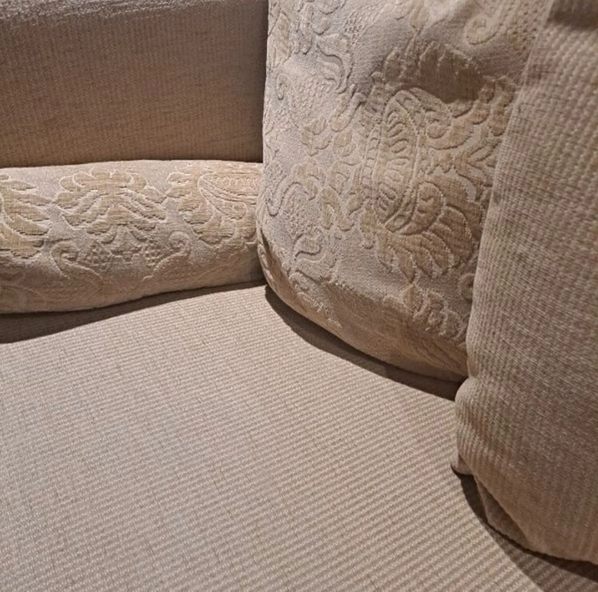 Gold 3 seater sofa for sale - Image 3