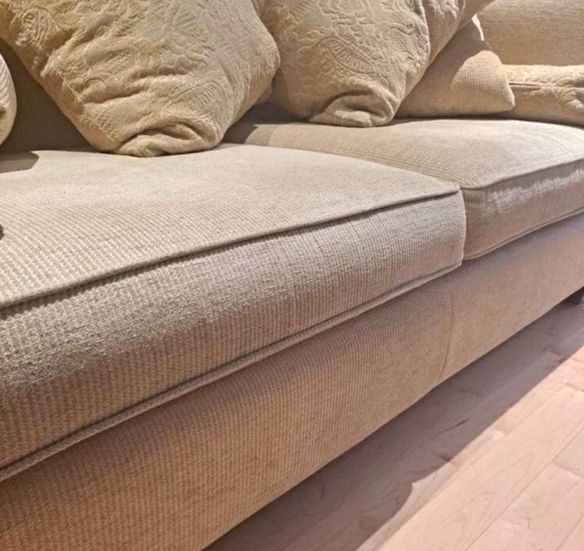 Gold 3 seater sofa for sale - Image 4