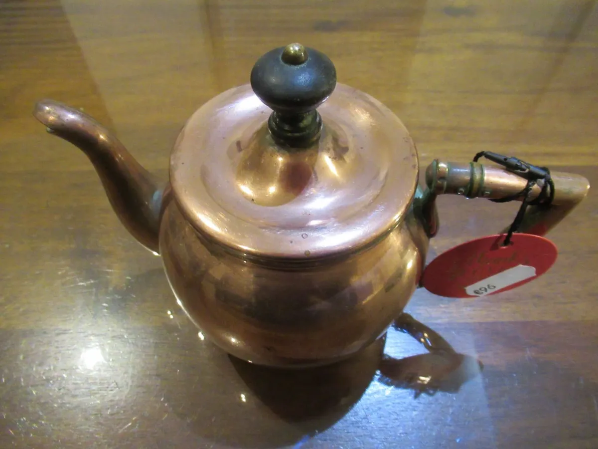 antique vintage copper teapot cottage farm gift - Image 4