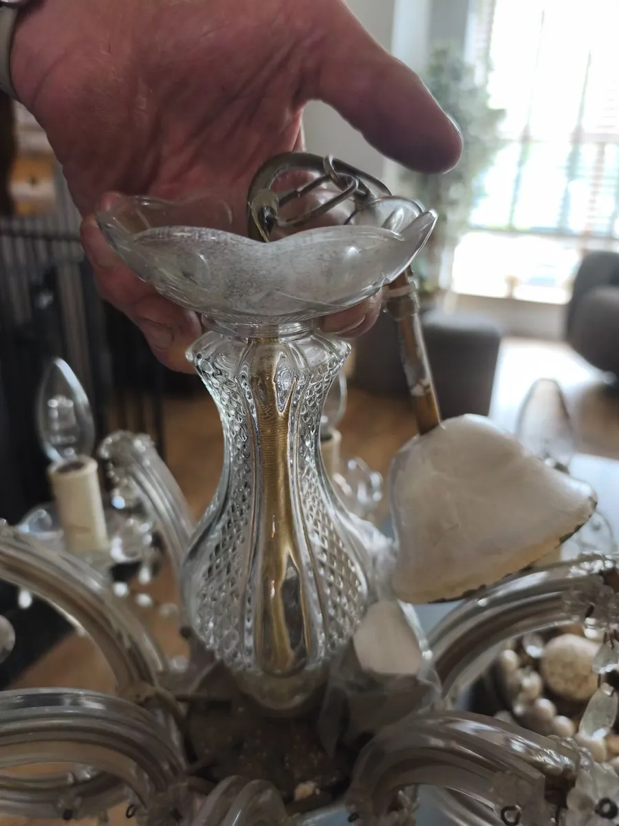 Vintage Glass Chandeliers – 100% Intact & Com - Image 3