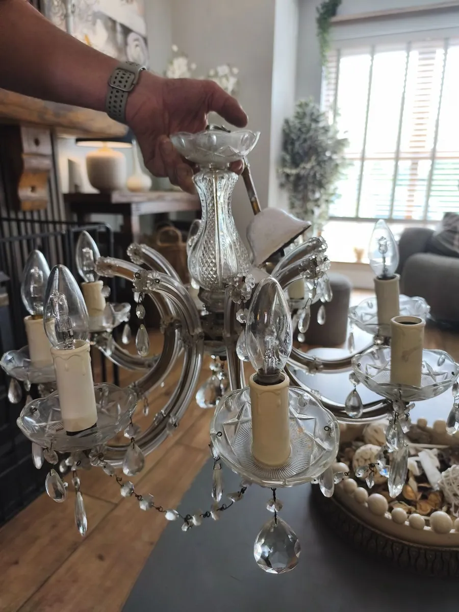 Vintage Glass Chandeliers – 100% Intact & Com - Image 1