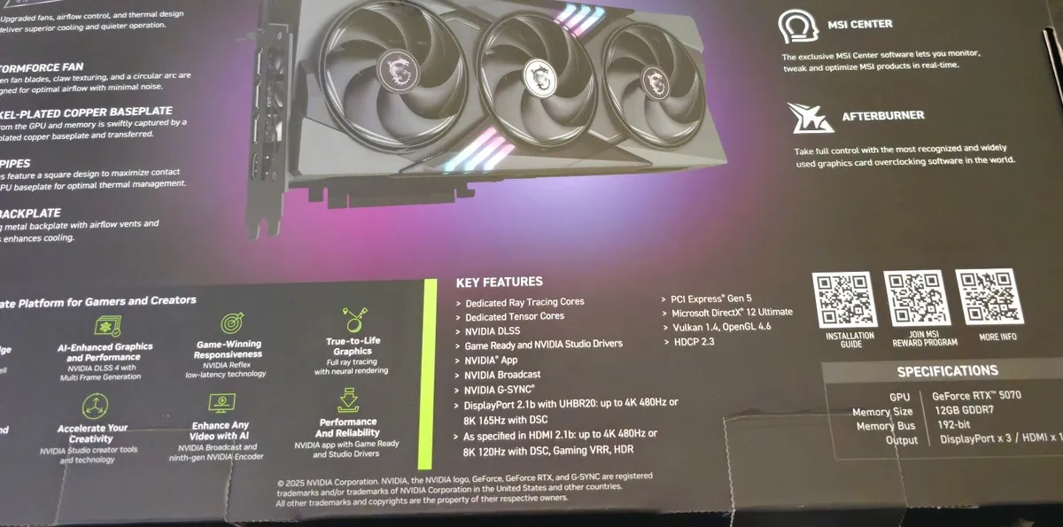 MSI RTX 5070 12G Gaming trio - Image 3