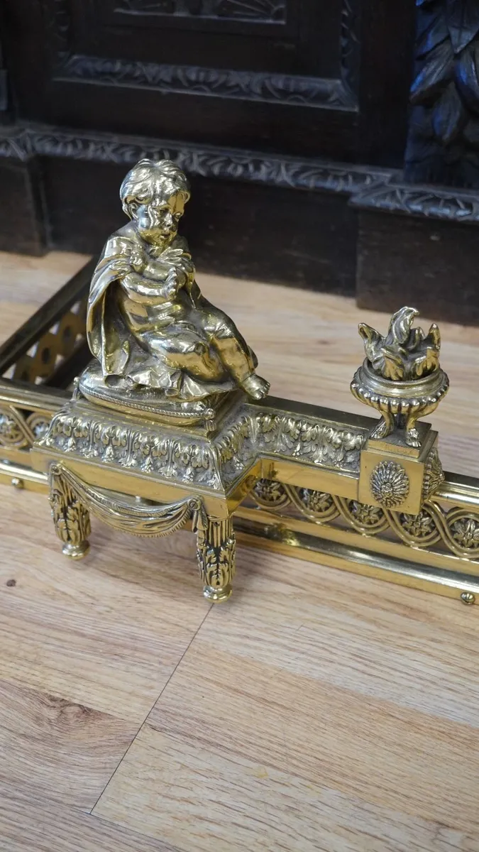 19th Century French Gilt Bronze Fireplace Fender - Image 3