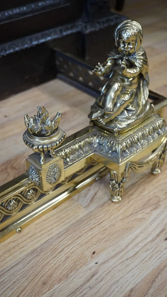 19th Century French Gilt Bronze Fireplace Fender - Image 4