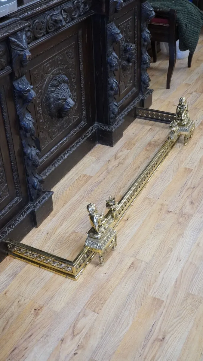 19th Century French Gilt Bronze Fireplace Fender - Image 2