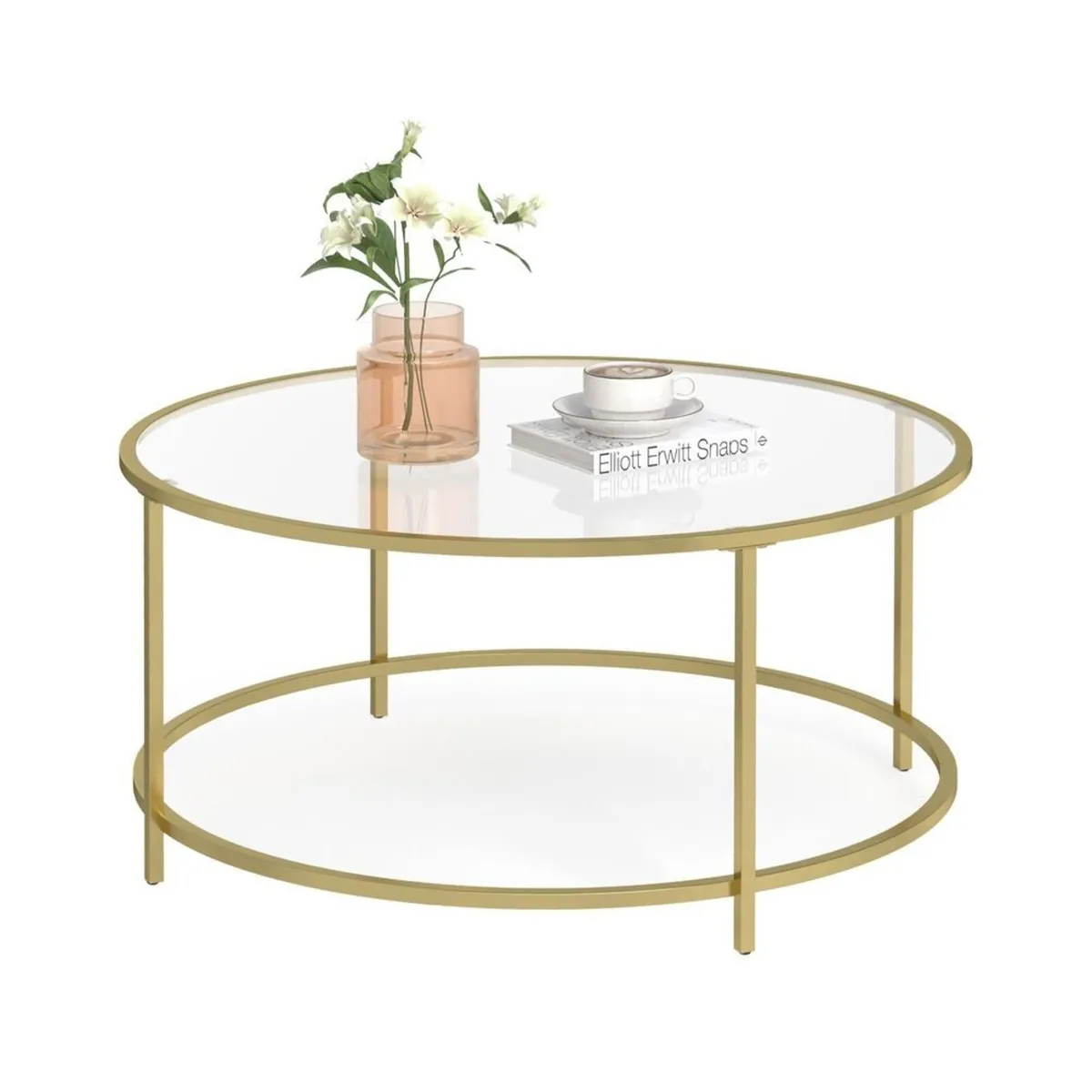 Stylish glass round coffee table - FREE P&P - Image 2