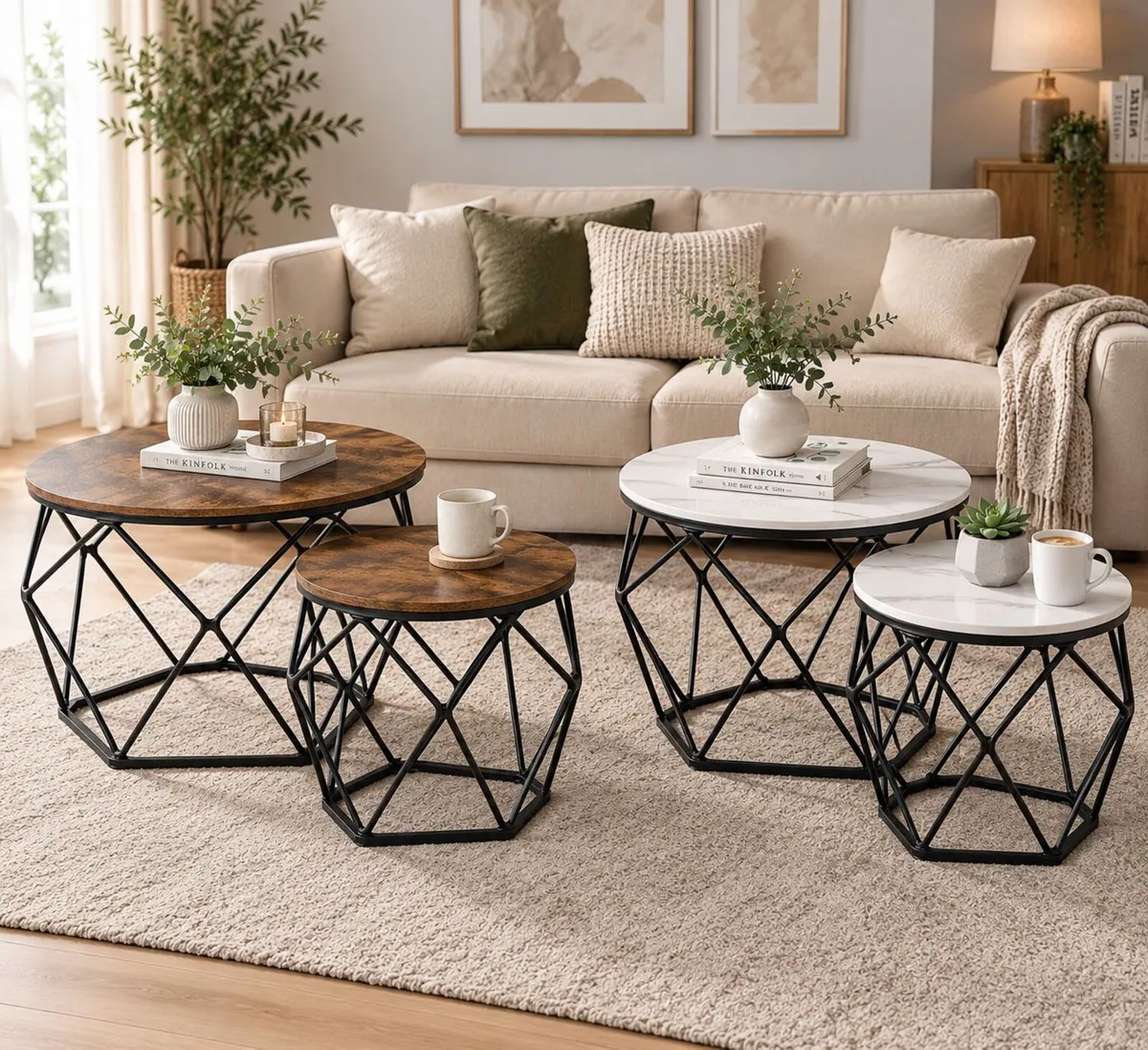 Modern Coffee Side Table Set - FREE P&P - Image 1
