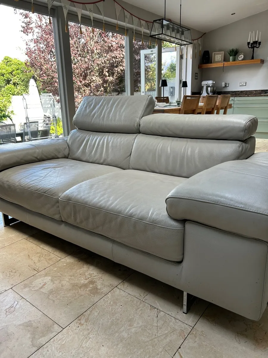 Couch - Grey Leather - Reduced again has to go - Image 1