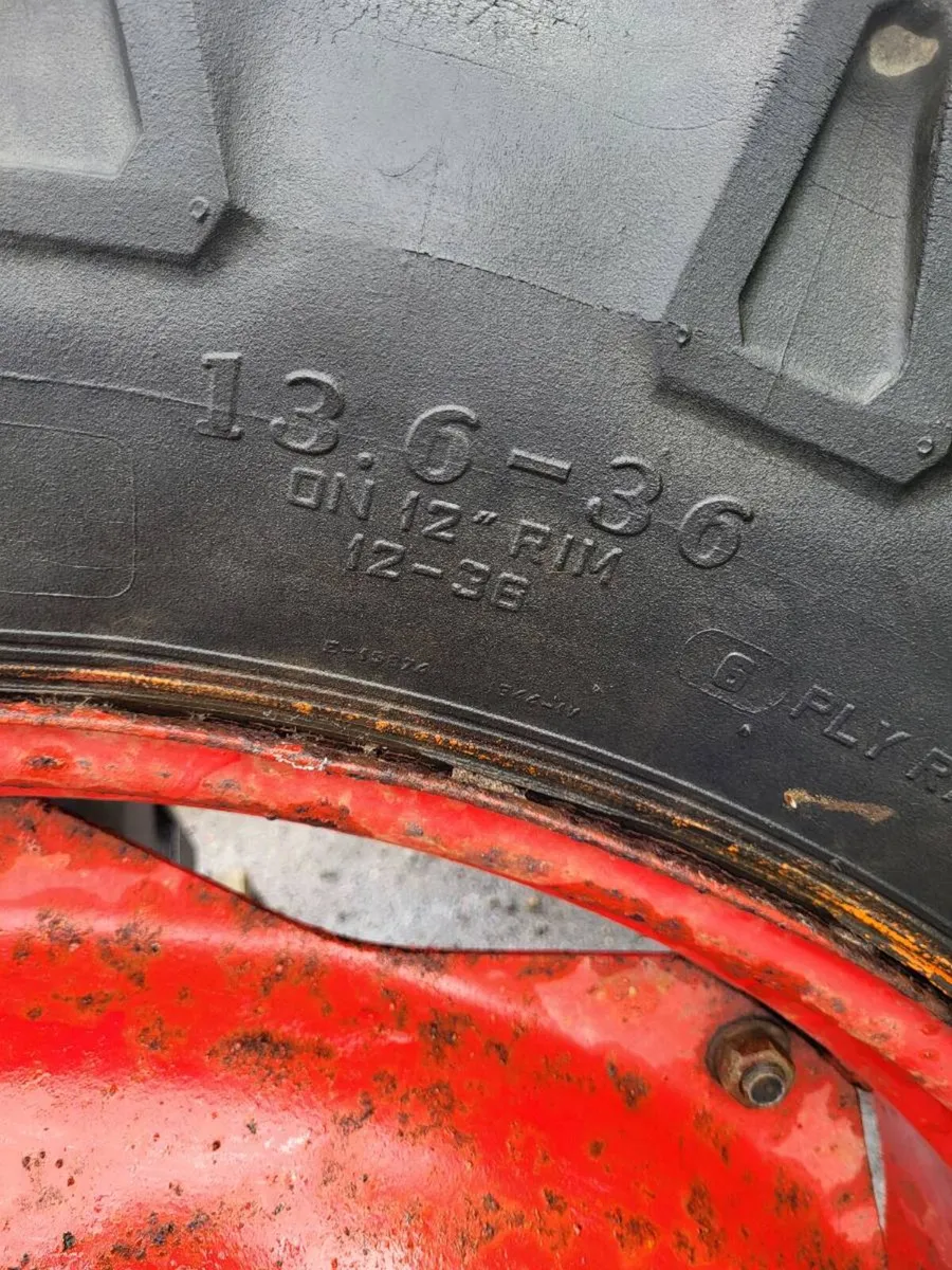 David brown 990 tractor wheels13.6 36 70% tread - Image 2