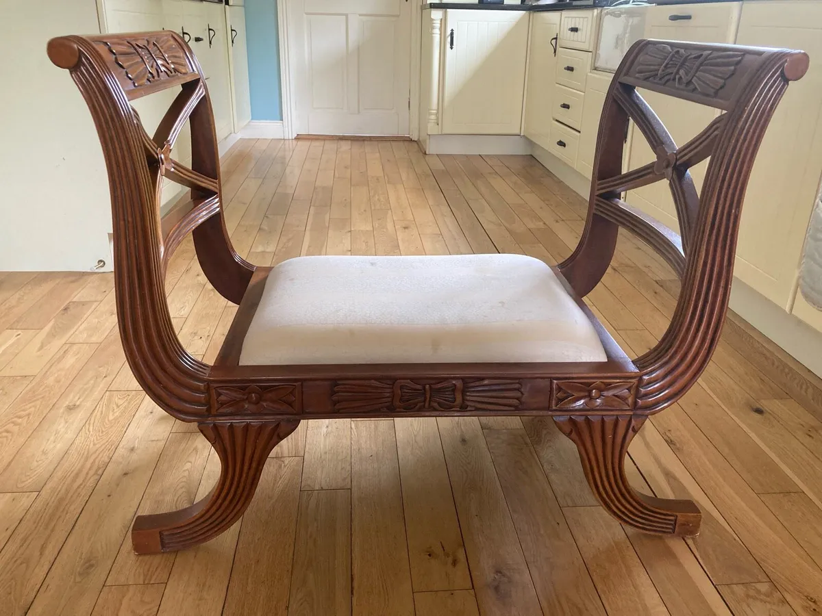 Carved Wooden Accent Chair - Image 2