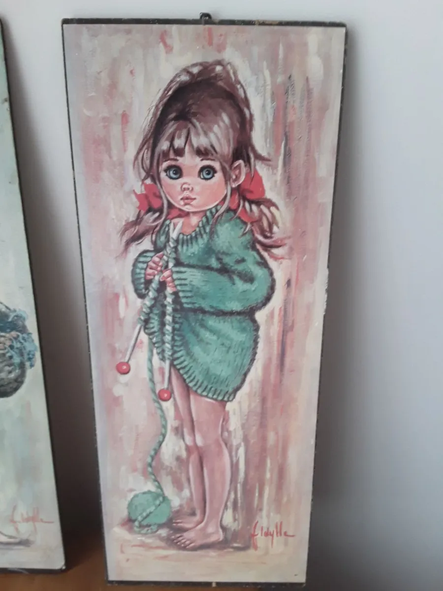 2  collectible retro pictures printed on Cork - Image 2