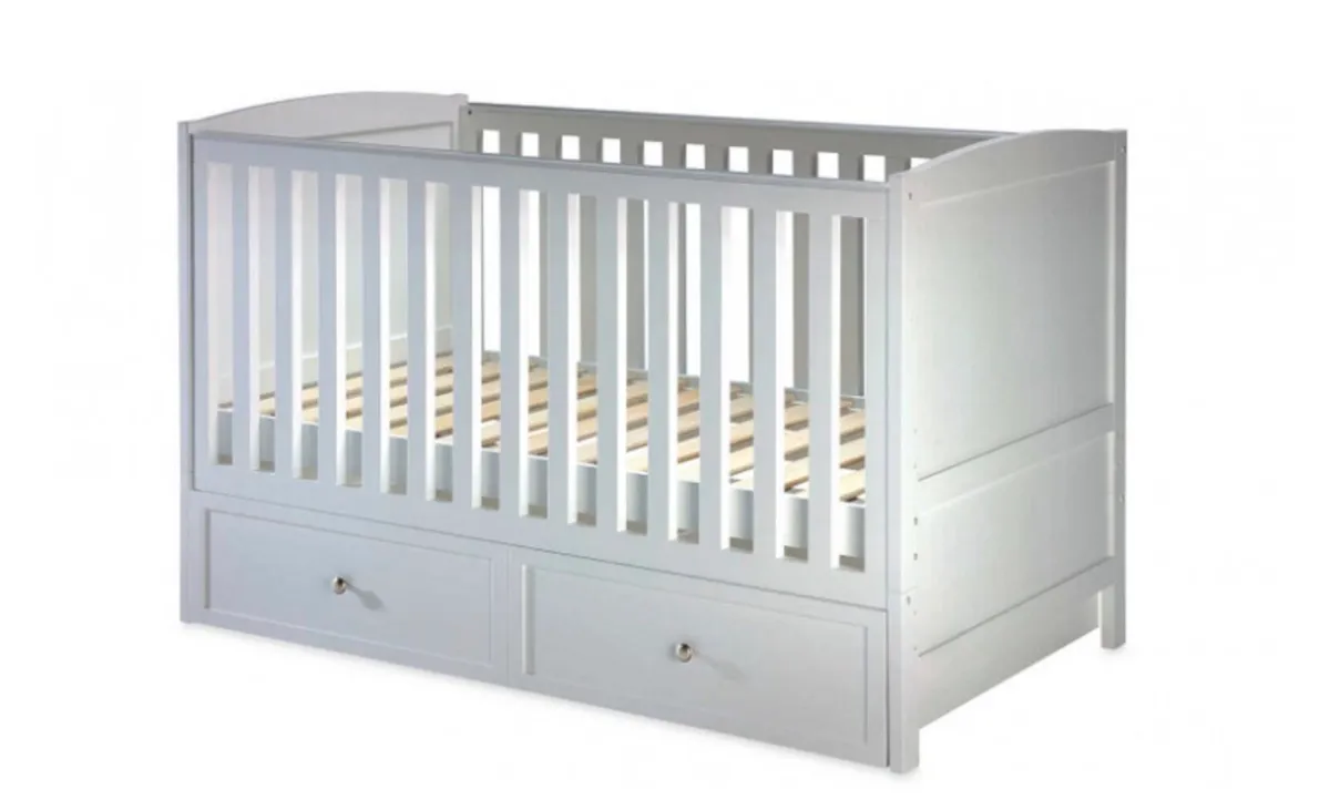 Convertible Toddler Baby Cot Bed with Storage - Image 1