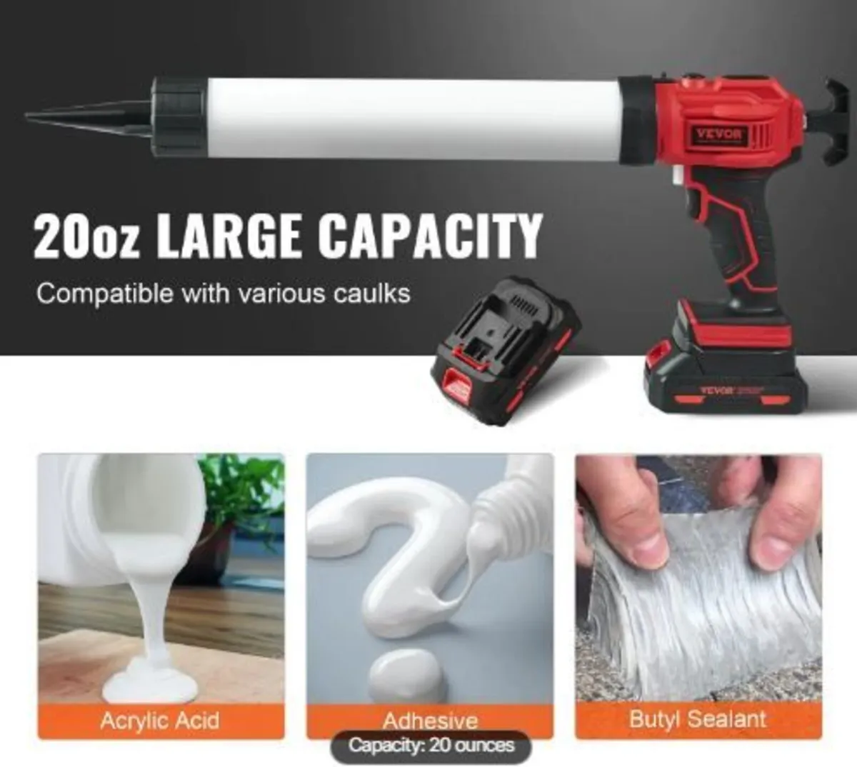 20V Cordless Electric Caulking Gun - Image 2