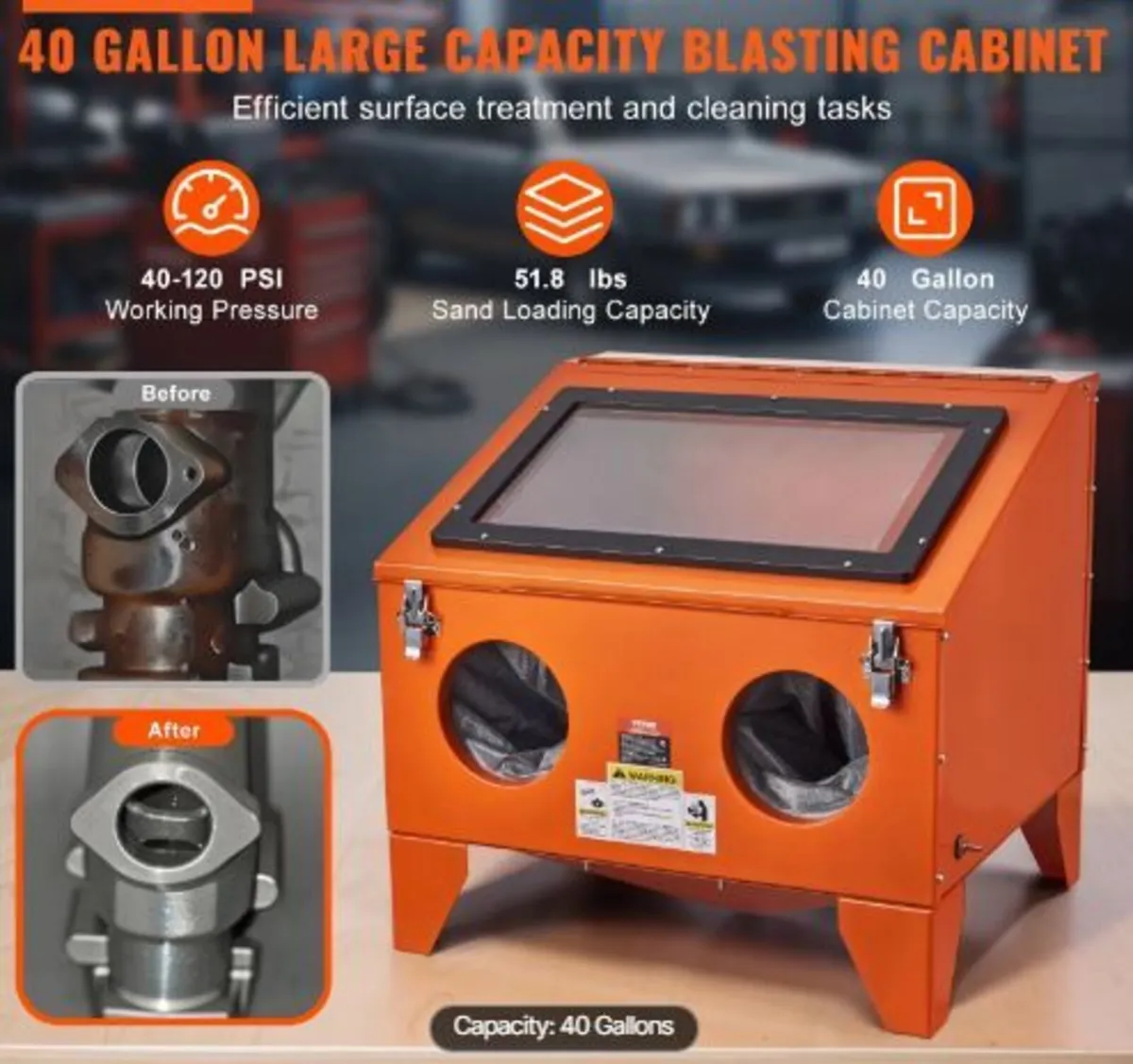 151.4 L Sandblasting Cabinet Benchtop - Image 3