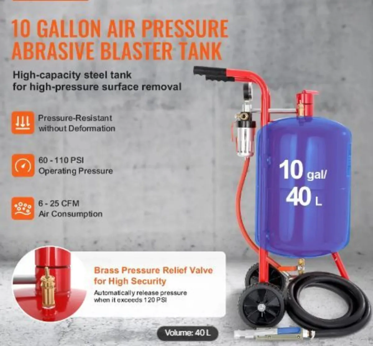 Sandblaster Equipped 10Gal/40L - Image 3