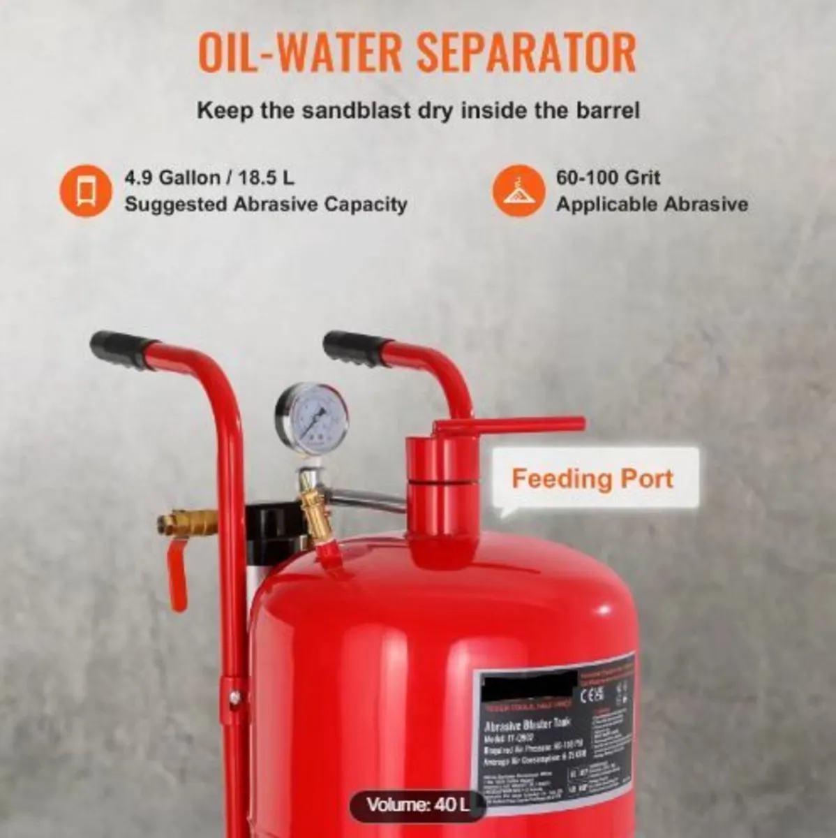 Sandblaster Equipped 10Gal/40L - Image 4