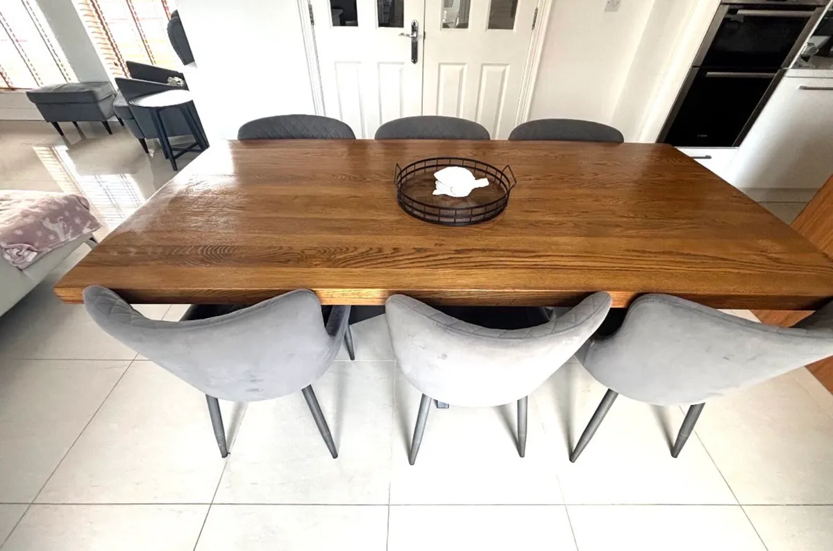 Solid Oak Sonoma Dining Set + 2 Bar Stools - Image 2