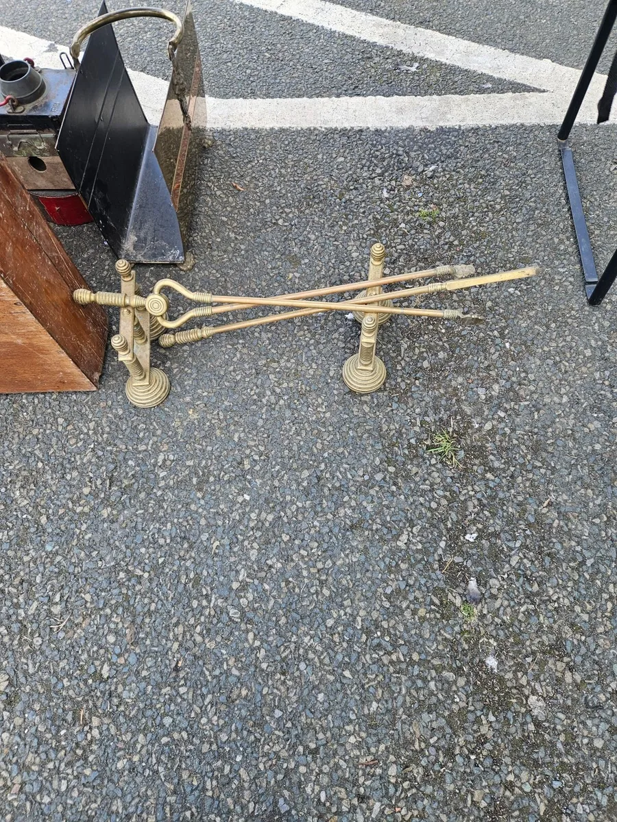 Vintage Brass Fire Irons - Image 2