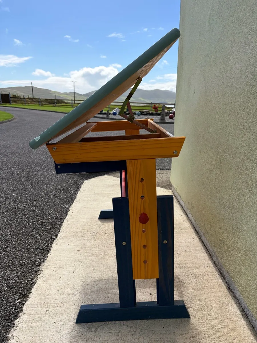 2 children’s and adult adjustable study desks - Image 1