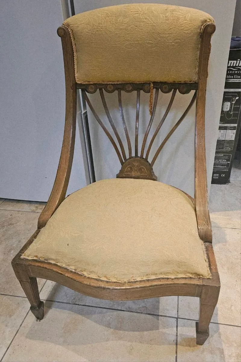 Edwardian Inlaid Mahogany Low Chair – c.1900 - Image 2