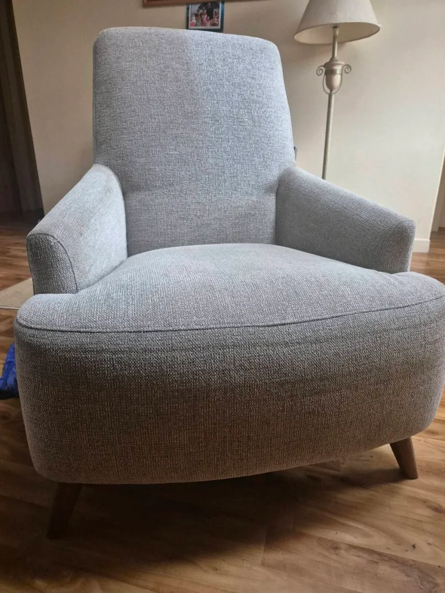 Grey 2 seater couch and 2 arm chairs. - Image 2