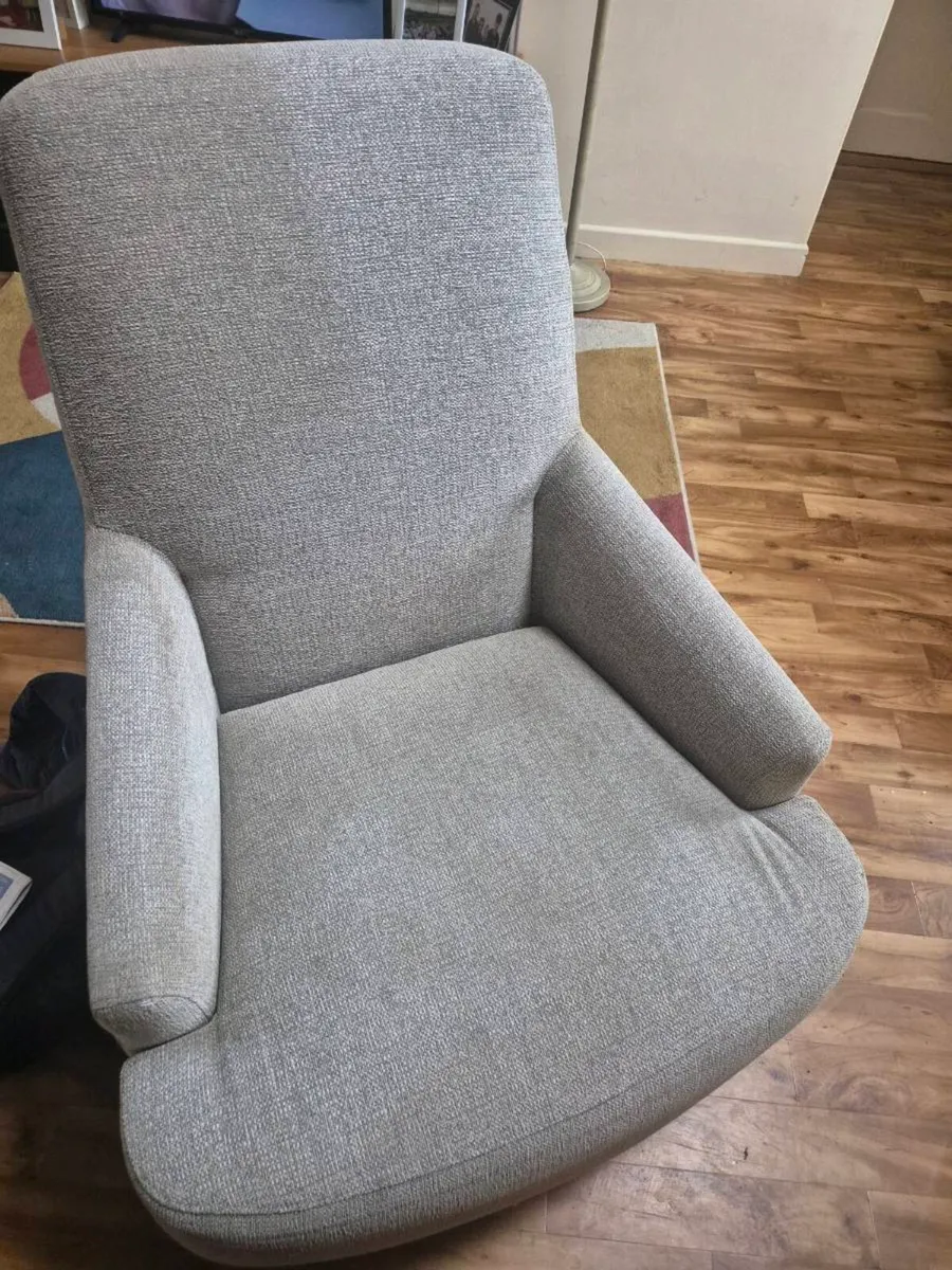 Grey 2 seater couch and 2 arm chairs. - Image 3