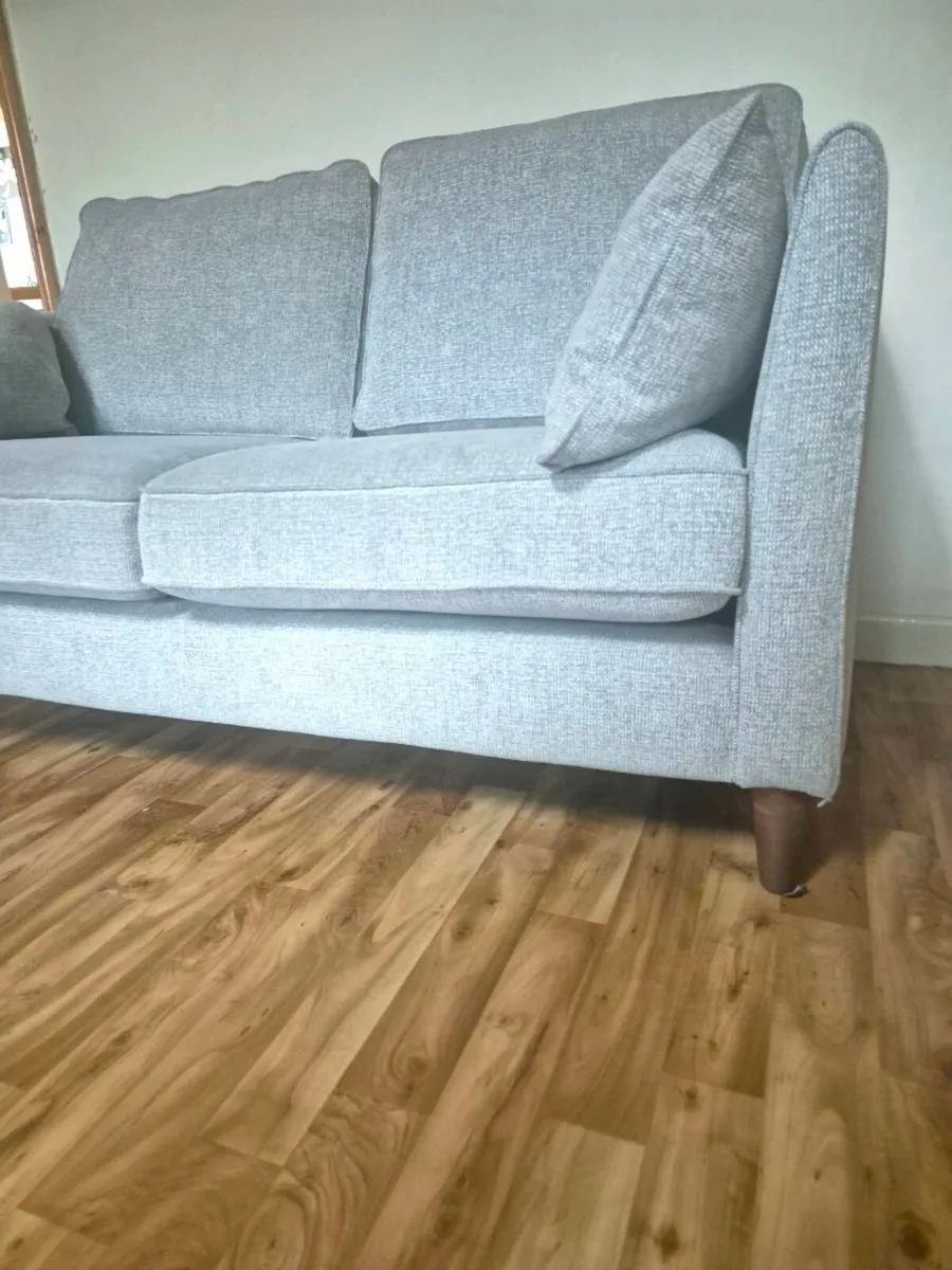 Grey 2 seater couch and 2 arm chairs. - Image 4