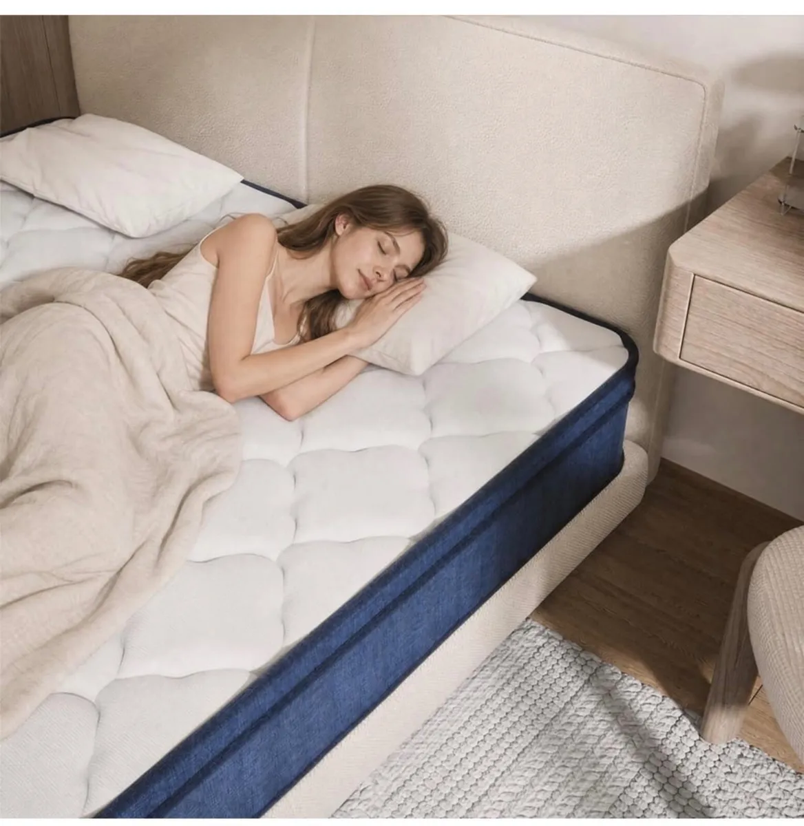 200x150x25cm King Memory Foam Spring Mattress Memo - Image 2