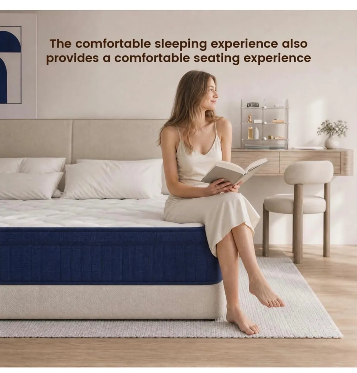 200x150x25cm King Memory Foam Spring Mattress Memo - Image 3