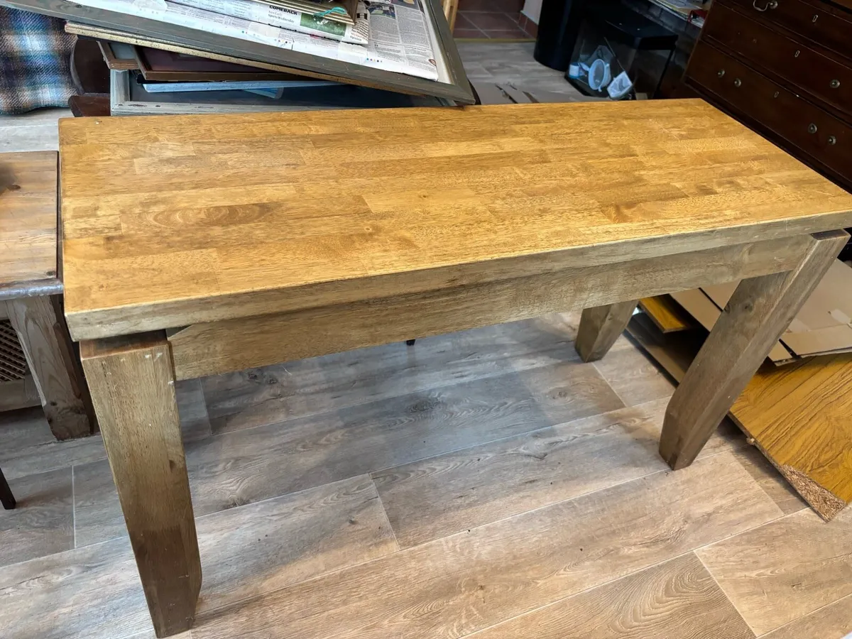 Solid Oak console table 125cm x 45cm - Image 1