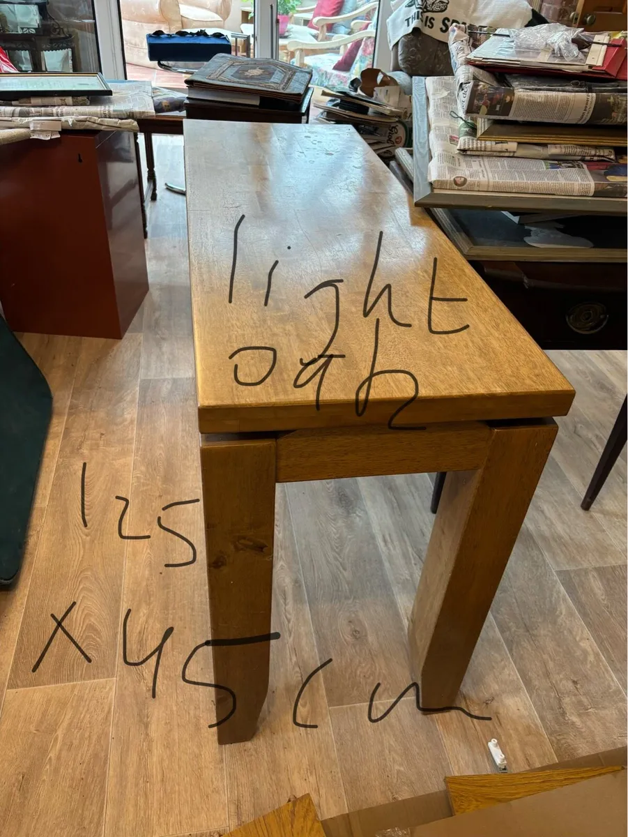 Solid Oak console table 125cm x 45cm - Image 2