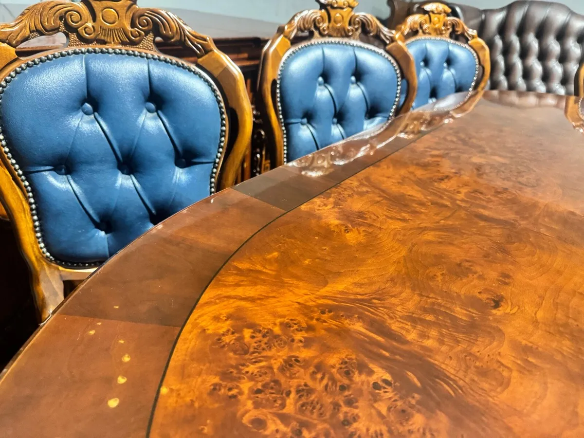 Large table and 8 Chesterfield dinning chairs - Image 3