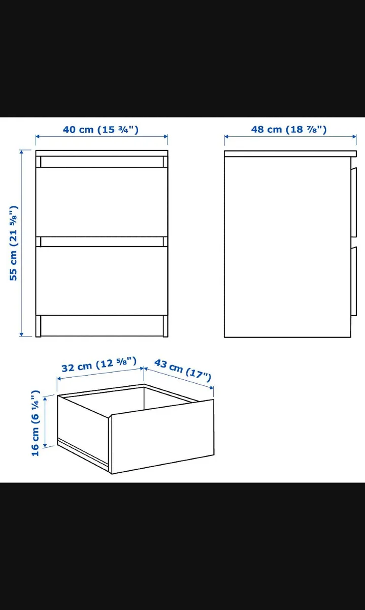 Bedside locker table chest of drawers - Image 3