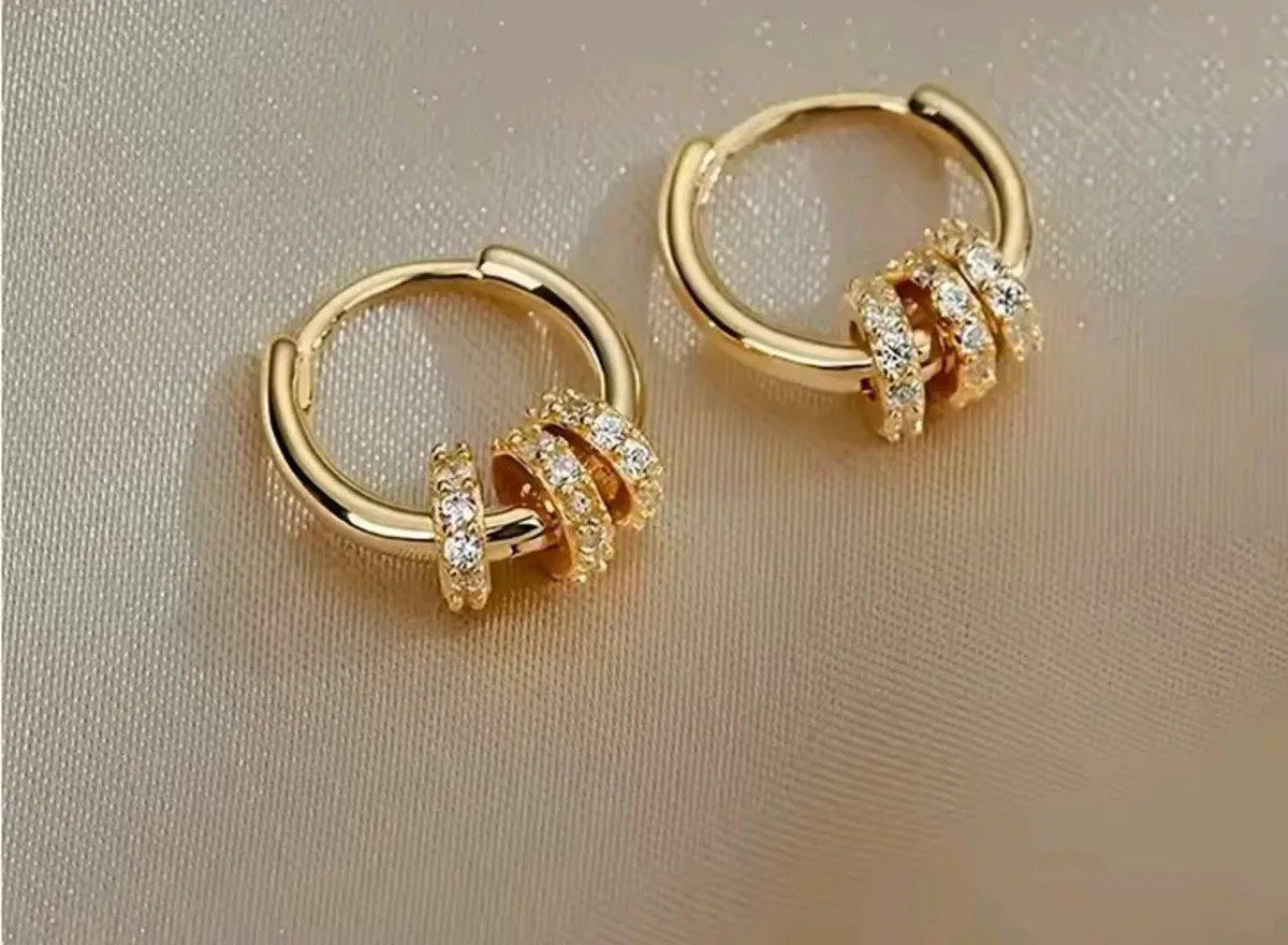 Gold coated earrings - Image 2