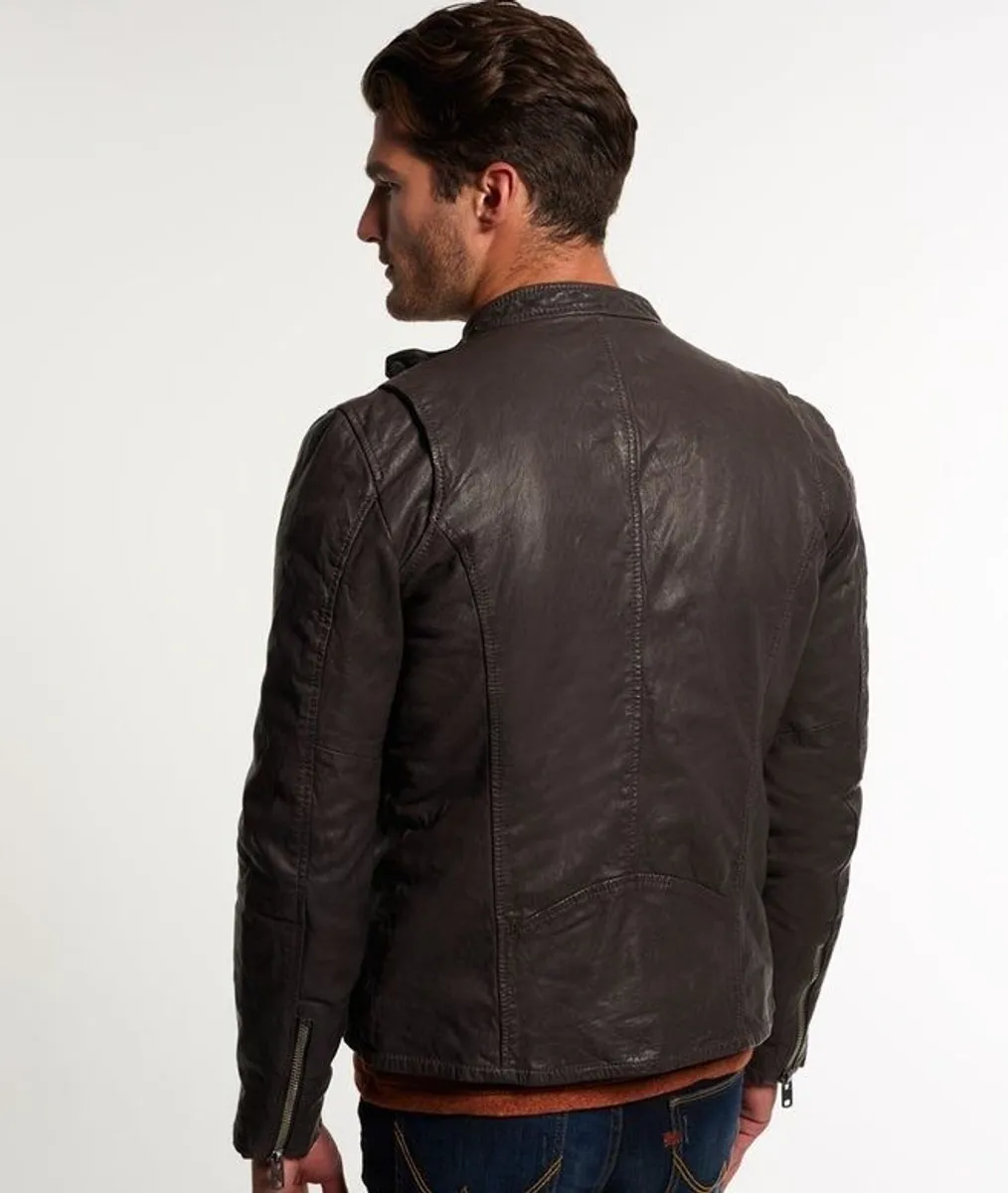 Real Hero Leather Biker Jacket - Image 4