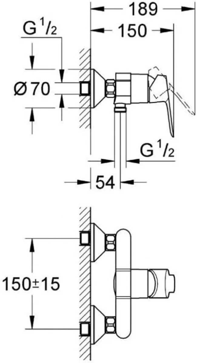 Bauedge Single Lever Shower Mixer Valve Only - Image 3