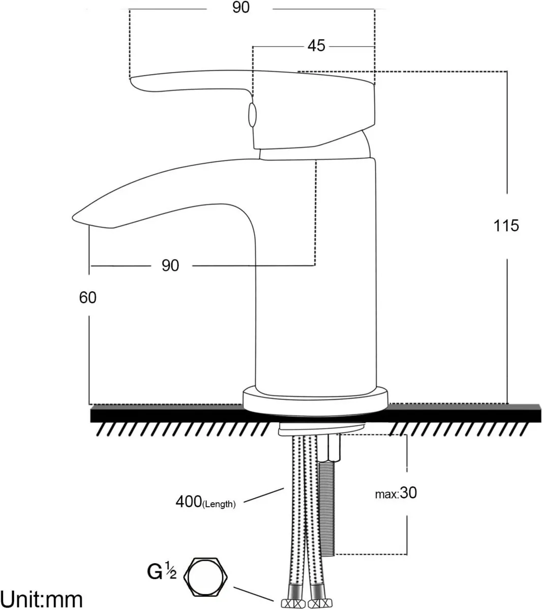 Bath Tap and Basin Mixer Set with Slotted - Image 2