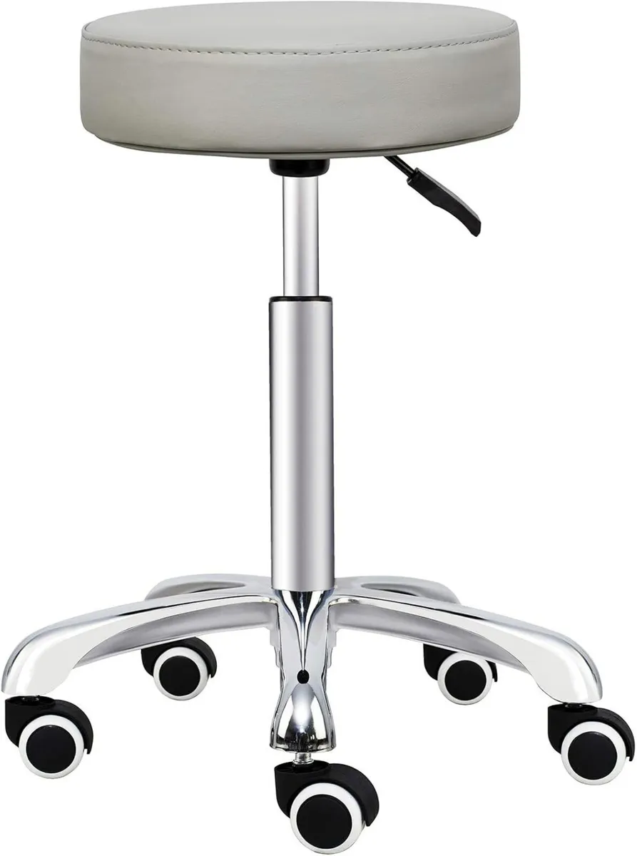 Adjustable Rolling Stool Chair with Wheels - Image 1