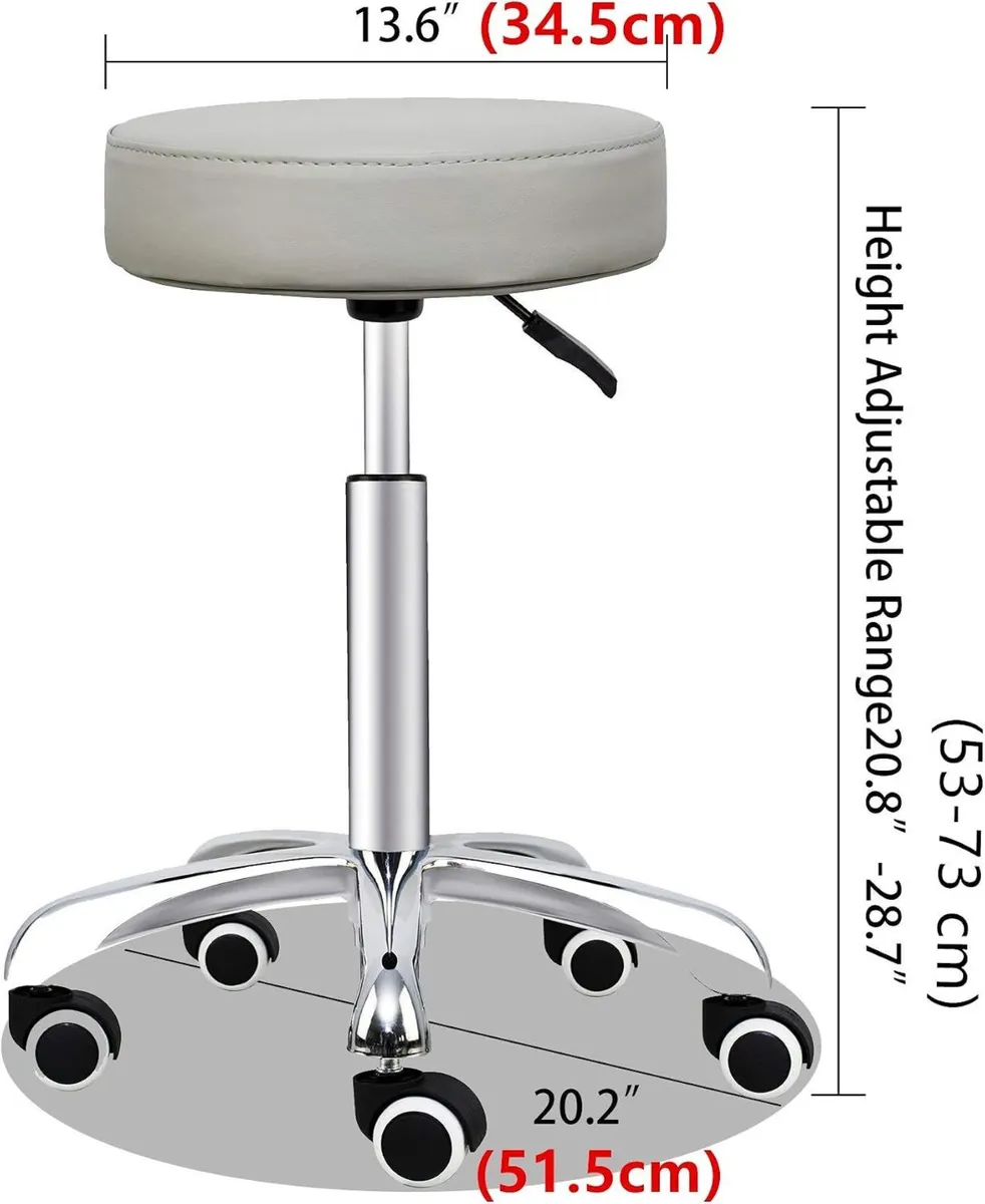 Adjustable Rolling Stool Chair with Wheels - Image 2